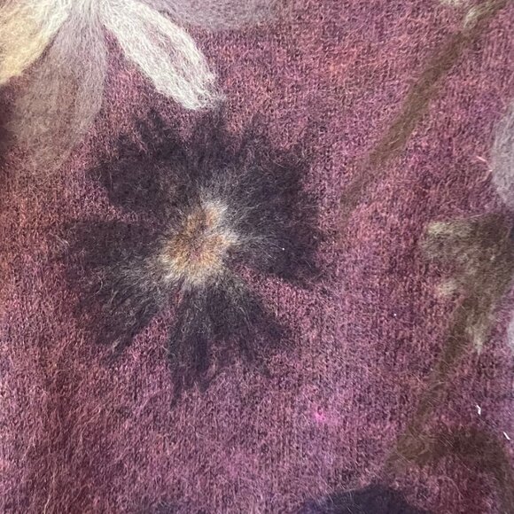 GIGI Woman Cashemere Mohaire Purple Floral Sweater - Picture 7 of 12